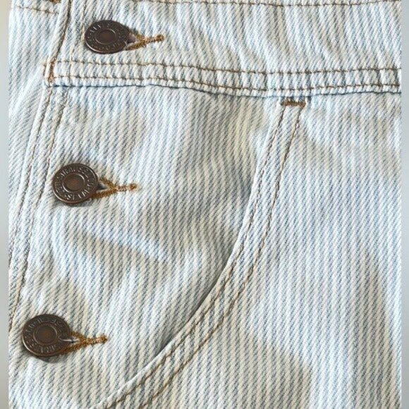 LEVI’S Striped Light Wash Denim Shortalls Size XL NEW - Picture 8 of 11